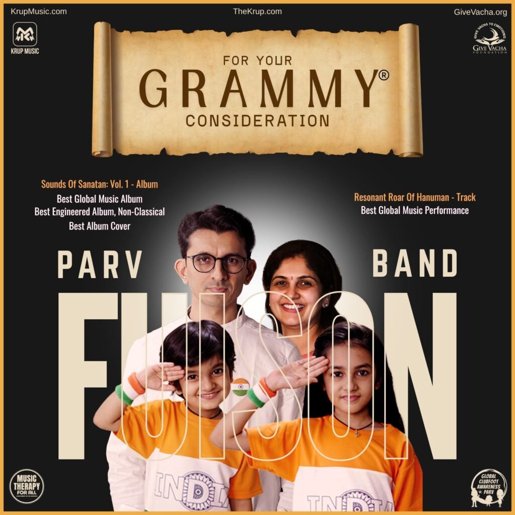 Sounds of Sanatan Vol 1 For Your Grammy Consideration Krup Music Give Vacha Foundation Parv Fusion Band