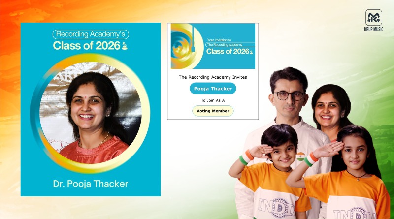 Dr. Pooja Thacker from Gujarat Becomes a Recording Academy Voting Member for the GRAMMY Awards 2027 Dr Pooja Thacker Recording Academy Voting Member for Grammy Awards Parv Fusion Band Krup Music Give Vacha Foundation